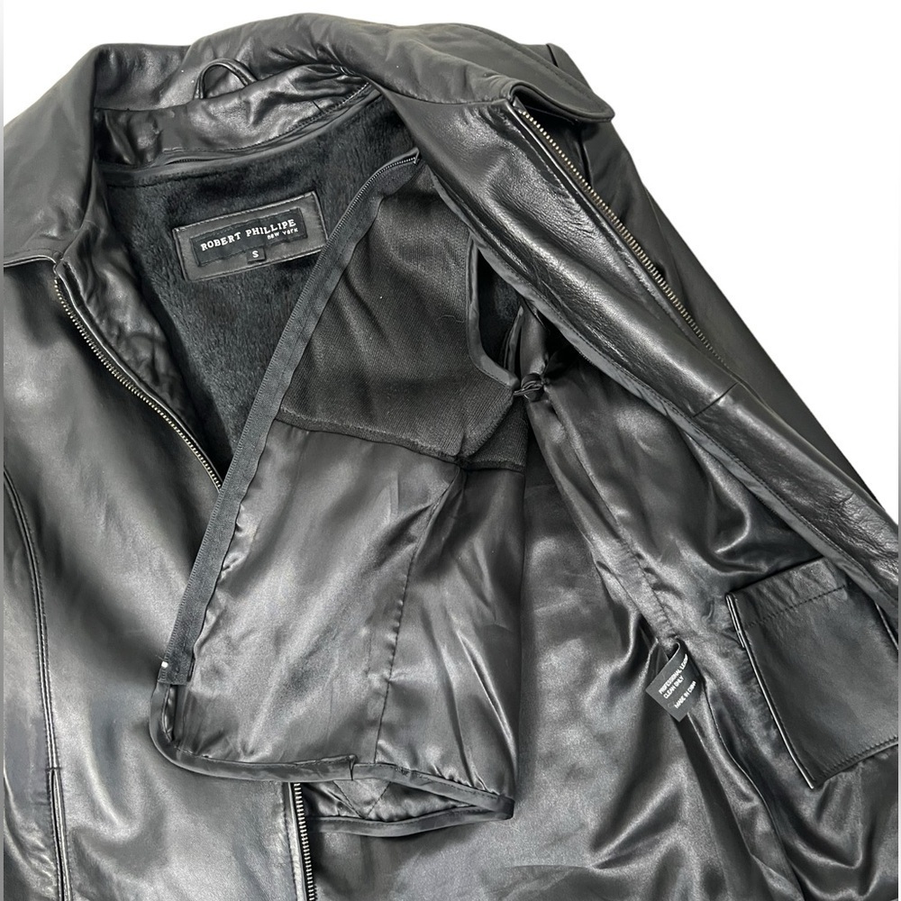 Robert Phillipe New York Black Leather Jackets - Size Small - Picture 6 of 14